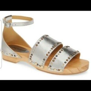Free People Silver North Shore Boho Clog Sandals